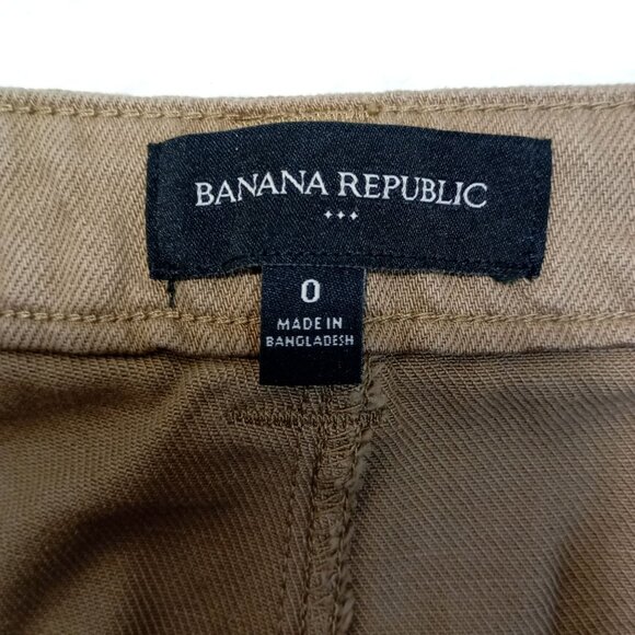 Banana Republic Womens Cargo Pants Size 0 Khaki With Belt Denim - Picture 2 of 12
